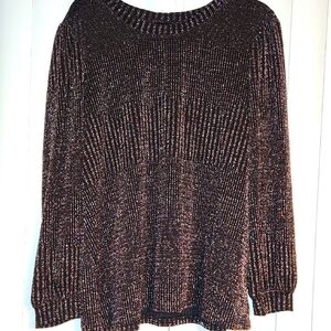 Intro Metallic Long Sleeved Top. Size 2X NWOT